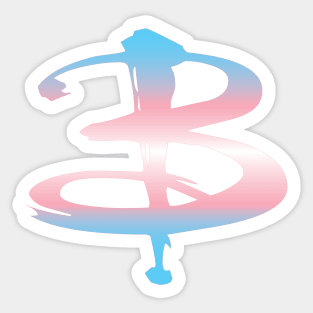 B Logo Transgender Pride Sticker